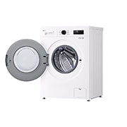 LG 9 kg Vaskemaskin(Essence White) - Steam, Energiklasse A, 6 Motion DD, Smart Diagnosis™ med Wi-Fi, side open door view, F4X1009NWH, thumbnail 11