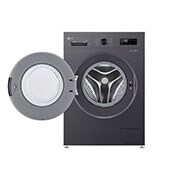 LG 9 kg Vaskemaskin(Essence Black) - Steam, Energiklasse A, 6 Motion DD, Smart Diagnosis™ med Wi-Fi, front open door view, F4X1009NMK, thumbnail 2