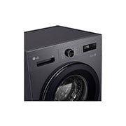 LG 9 kg Vaskemaskin(Essence Black) - Steam, Energiklasse A, 6 Motion DD, Smart Diagnosis™ med Wi-Fi, left side view, F4X1009NMK, thumbnail 7