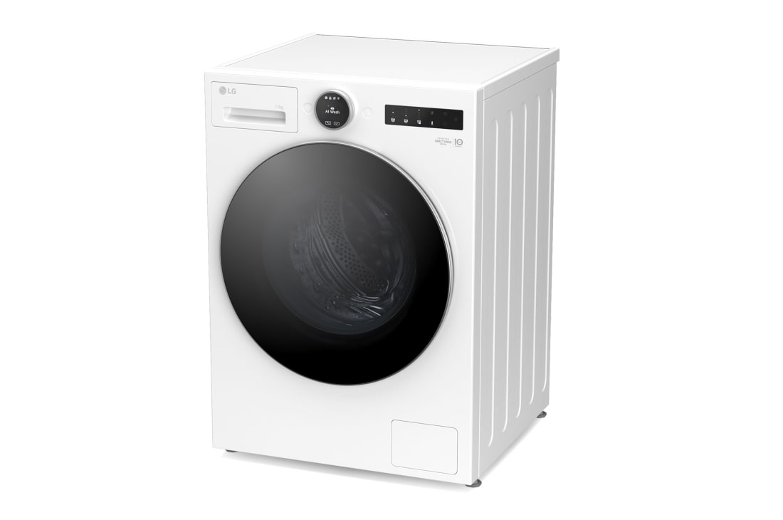 LG 11 kg Vaskemaskin(Essence White) - Energiklasse A, LCD-panel, TurboWash360™, AI DD™, Smart Diagnosis™ med Wi-Fi, perspective view, F4X7011TWS, thumbnail 6