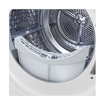 LG 9-kg DUAL Inverter Heat Pump™ Tørketrommel med Eco Hybrid™og Varmepumpeteknologi, drum closeup view, RHX7009TWS, thumbnail 7