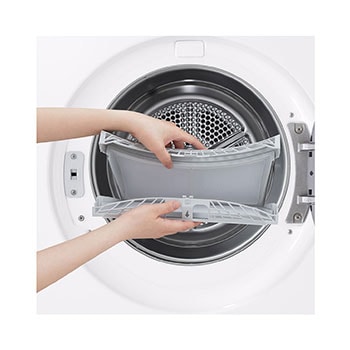 LG 9-kg DUAL Inverter Heat Pump™ Tørketrommel med Eco Hybrid™og Varmepumpeteknologi, drum view, RHX7009TWS, thumbnail 9