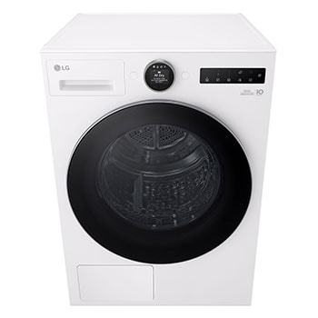 LG 9-kg DUAL Inverter Heat Pump™ Tørketrommel med Eco Hybrid™og Varmepumpeteknologi, front view, RHX7009TWS, thumbnail 10