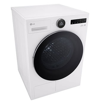 LG 9-kg DUAL Inverter Heat Pump™ Tørketrommel med Eco Hybrid™og Varmepumpeteknologi, left view, RHX7009TWS, thumbnail 12