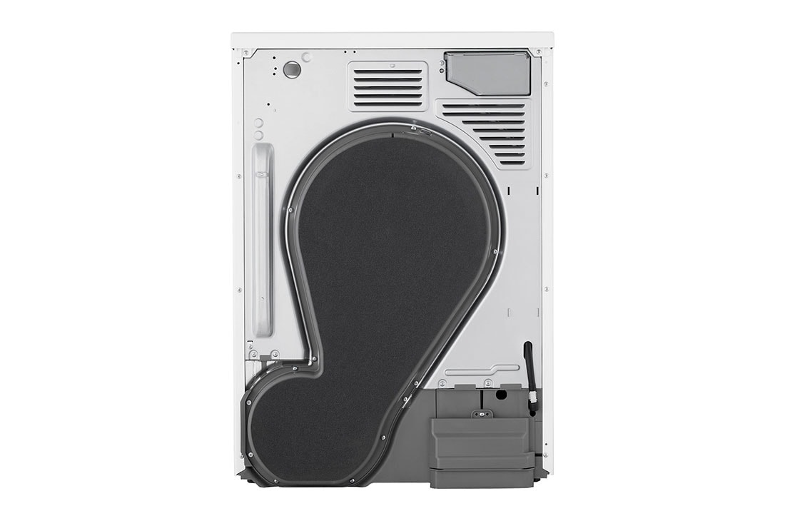 LG 9-kg DUAL Inverter Heat Pump™ Tørketrommel med Eco Hybrid™og Varmepumpeteknologi, back view, RHX7009TWS, thumbnail 17