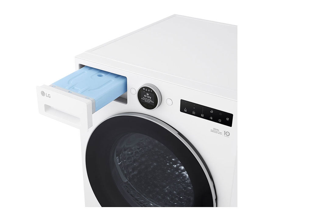 LG 9-kg DUAL Inverter Heat Pump™ Tørketrommel med Eco Hybrid™og Varmepumpeteknologi, detergant view, RHX7009TWS, thumbnail 6