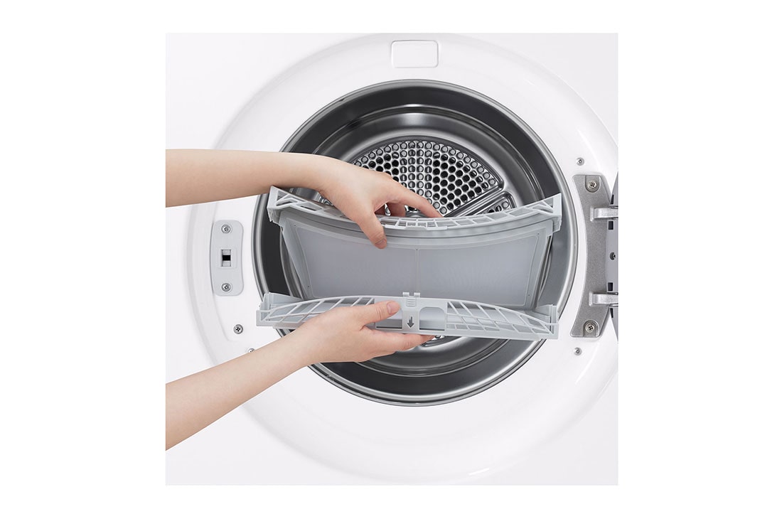 LG 9-kg DUAL Inverter Heat Pump™ Tørketrommel med Eco Hybrid™og Varmepumpeteknologi, drum view, RHX7009TWS, thumbnail 9