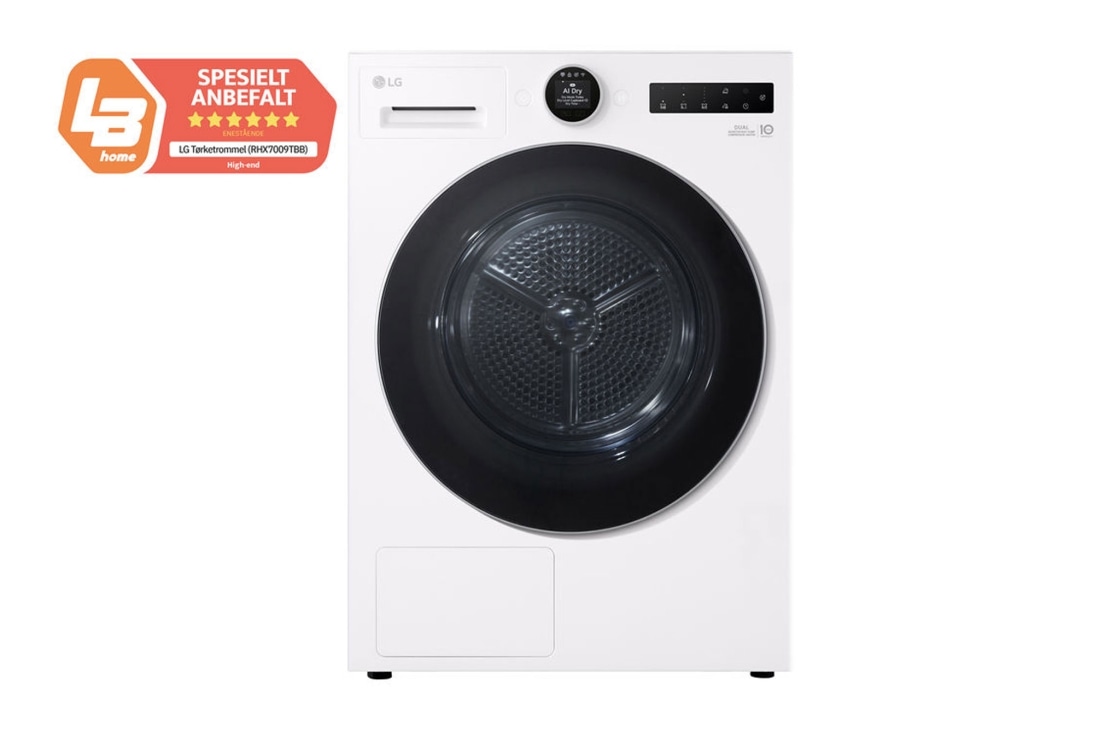 LG 9-kg DUAL Inverter Heat Pump™ Tørketrommel med Eco Hybrid™og Varmepumpeteknologi, RHX7009TWS