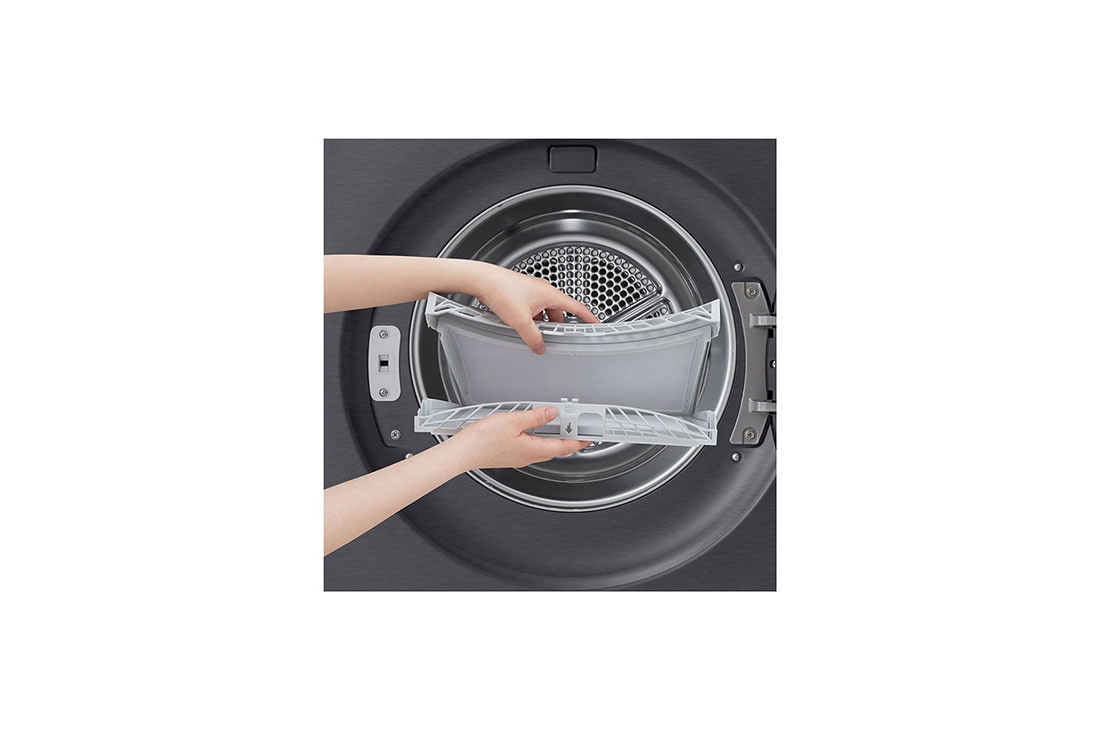 LG  9 kg Tørketrommel (Essence Black) - Energiklasse A+++, LCD-panel, DUAL Inverter Heat Pump™ og Smart Diagnosis™ med Wi-Fi, drum , RHX7009TBB, thumbnail 8