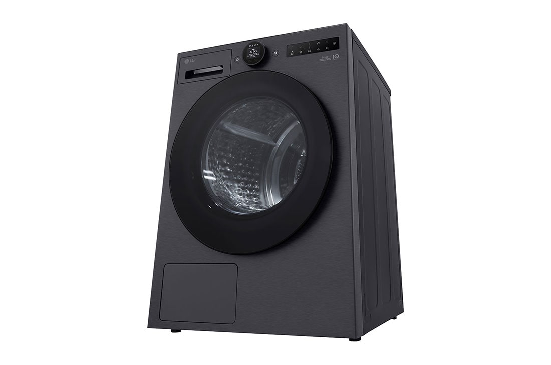 LG  9 kg Tørketrommel (Essence Black) - Energiklasse A+++, LCD-panel, DUAL Inverter Heat Pump™ og Smart Diagnosis™ med Wi-Fi, slight right view, RHX7009TBB, thumbnail 13