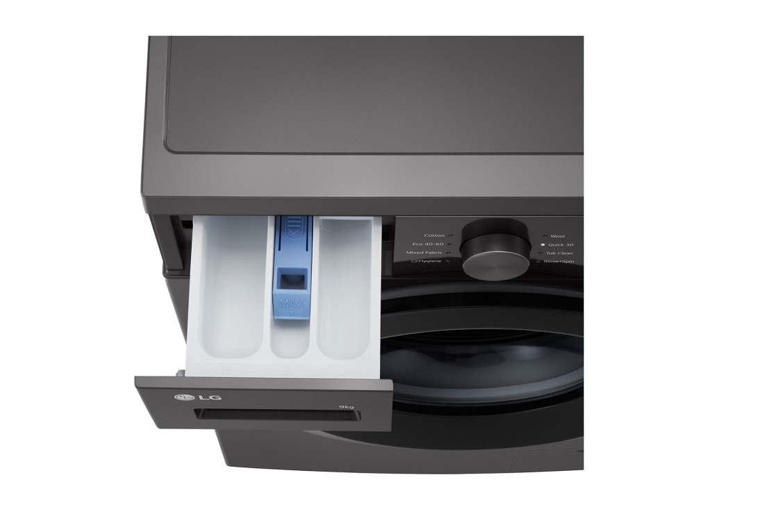 LG 9 kg Vaskemaskin(Dark Silver) - Steam, Energiklasse A, Drawer , F4A1009NDK, thumbnail 7