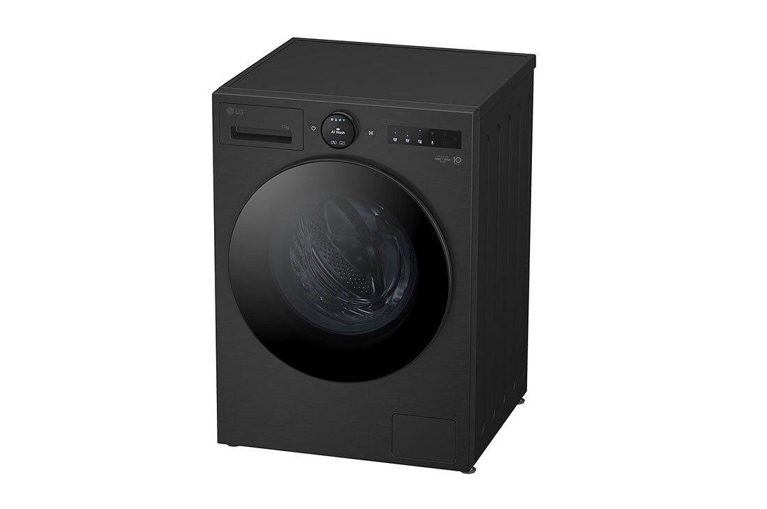 LG 9 kg Vaskemaskin(Essence Black) - Energiklasse A, LCD-panel, Auto Dose, TurboWash360™, AI DD™, Smart Diagnosis™ med Wi-Fi, side view, F4X7509TBB, thumbnail 9