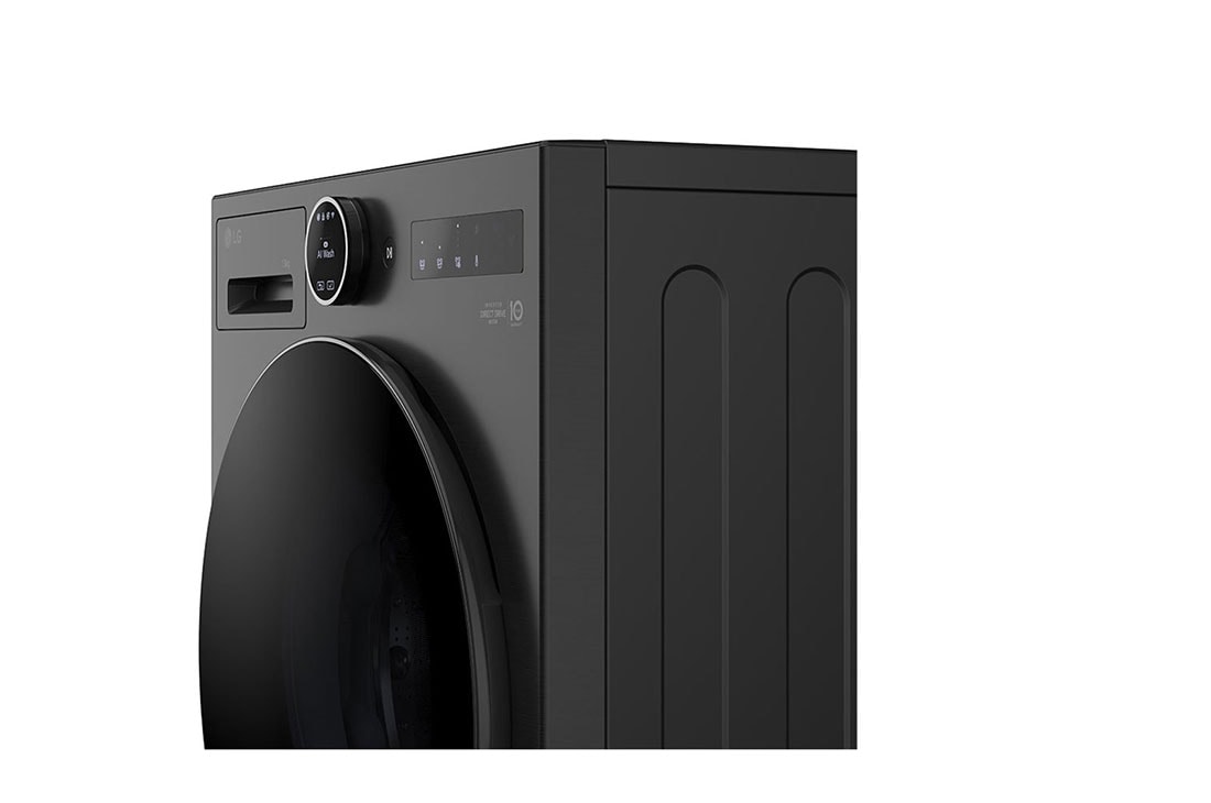 LG 9 kg Vaskemaskin(Essence Black) - Energiklasse A, LCD-panel, Auto Dose, TurboWash360™, AI DD™, Smart Diagnosis™ med Wi-Fi, Back view, F4X7509TBB, thumbnail 10