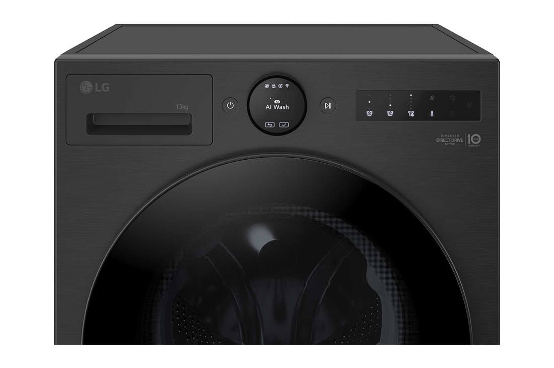 LG 13 kg Vaskemaskin(Essence Black) - Energiklasse A, LCD-panel, Auto Dose, TurboWash360™, AI DD™, Smart Diagnosis™ med Wi-Fi, front view, F4X7513TBB, thumbnail 9