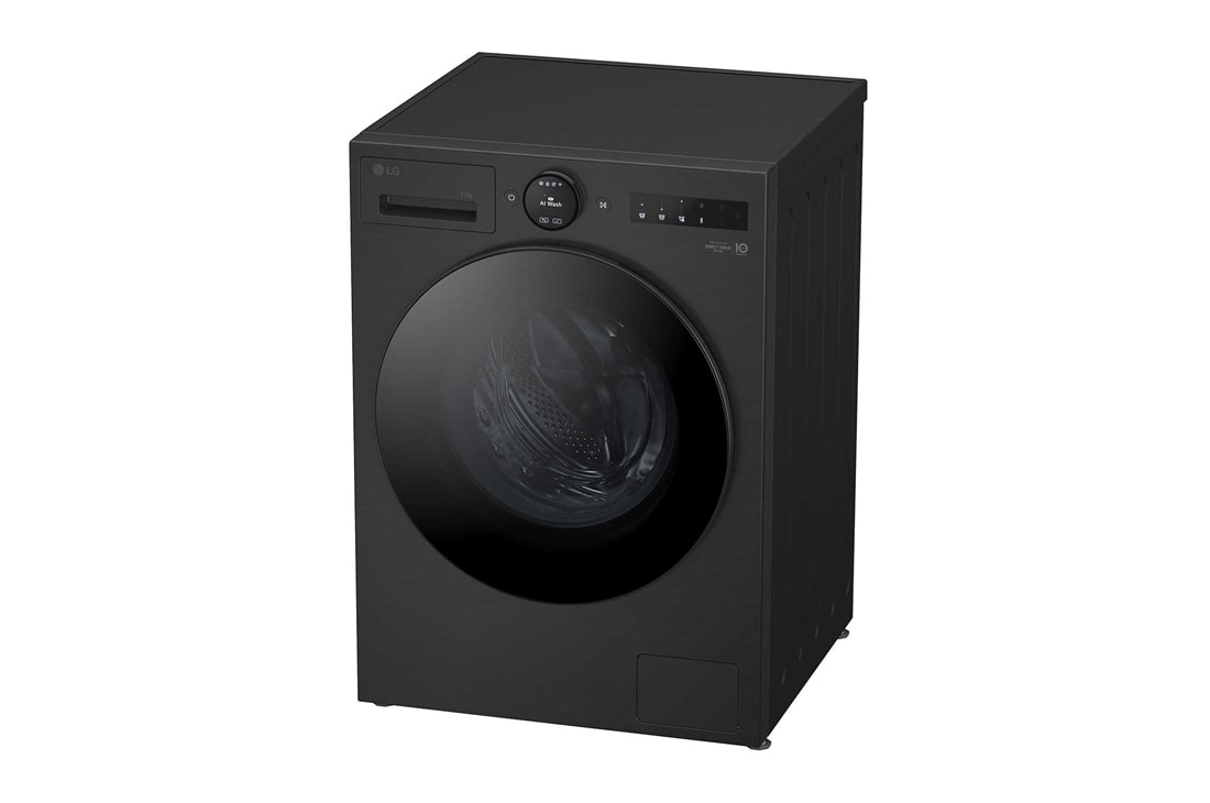 LG 13 kg Vaskemaskin(Essence Black) - Energiklasse A, LCD-panel, Auto Dose, TurboWash360™, AI DD™, Smart Diagnosis™ med Wi-Fi, side view, F4X7513TBB, thumbnail 10