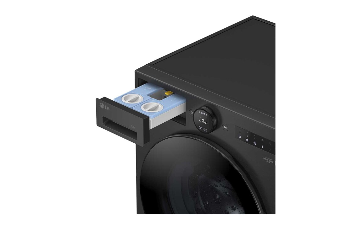 LG 13 kg Vaskemaskin(Essence Black) - Energiklasse A, LCD-panel, Auto Dose, TurboWash360™, AI DD™, Smart Diagnosis™ med Wi-Fi, details view, F4X7513TBB, thumbnail 12