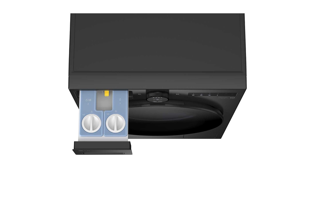 LG 13 kg Vaskemaskin(Essence Black) - Energiklasse A, LCD-panel, Auto Dose, TurboWash360™, AI DD™, Smart Diagnosis™ med Wi-Fi, top view, F4X7513TBB, thumbnail 13