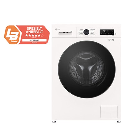 LG 8 kg / 5 kg Kombinert vaskemaskin/tørketrommel(Essence White) - Steam, Energiklasse A/E, 6 Motion DD™, Smart Diagnosis™ med Wi-Fi, Front view, W4X1085NWB, thumbnail 1