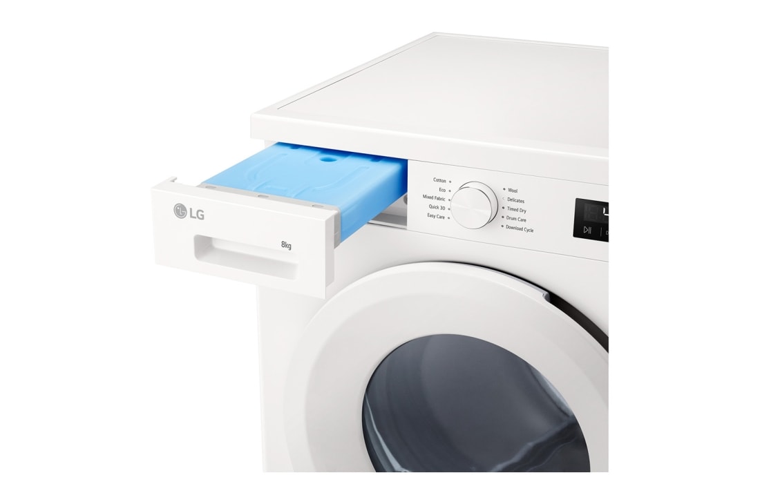 LG 9 kg Tørketrommel (Essence White) - Energiklasse C/A+++, Heat Pump og Smart Diagnosis™ med Wi-Fi, detail, RHX1009NWH, thumbnail 5