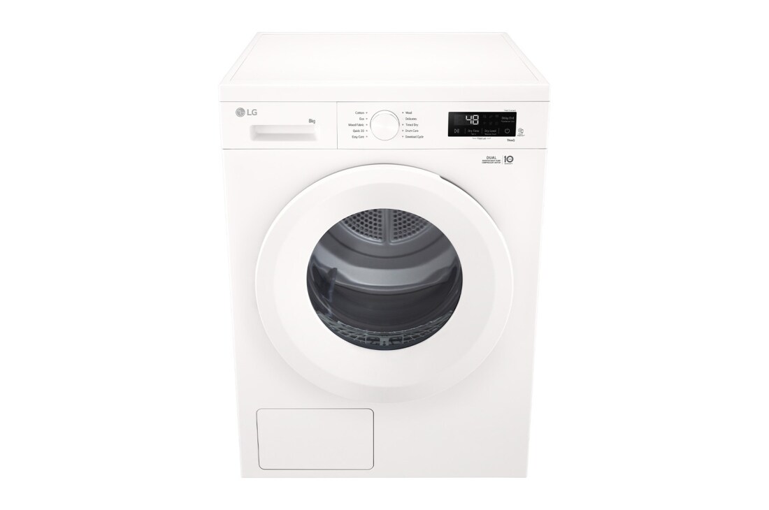 LG 9 kg Tørketrommel (Essence White) - Energiklasse C/A+++, Heat Pump og Smart Diagnosis™ med Wi-Fi, top view, RHX1009NWH, thumbnail 6