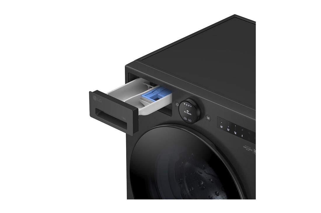 LG 13 kg Vaskemaskin(Essence Black) - Energiklasse A, LCD-panel, TurboWash360™, AI DD™, Smart Diagnosis™ med Wi-Fi, F4X7013TBB, thumbnail 11