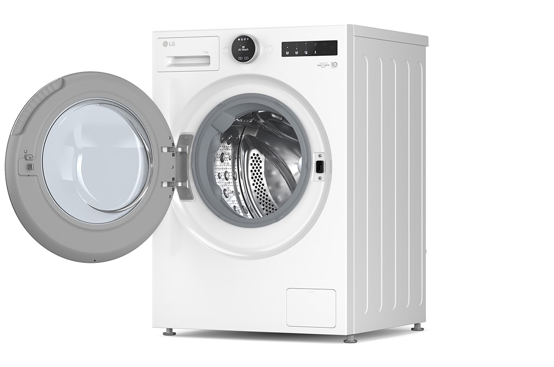 LG 13 kg Vaskemaskin(Essence White) - Energiklasse A, LCD-panel, TurboWash360™, AI DD™, Smart Diagnosis™ med Wi-Fi, left side, F4X7013TWS, thumbnail 7
