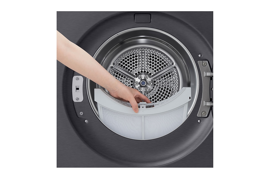 LG 9 kg Tørketrommel (Essence Black) - Energiklasse A+++, LCD-panel, DUAL Inverter Heat Pump™ og Smart Diagnosis™ med Wi-Fi, 9 kg Tørketrommel (Essence Black) - Energiklasse A+++, LCD-panel, DUAL Inverter Heat Pump™ og Smart Diagnosis™ med Wi-Fi, RHX7010TBB, thumbnail 6