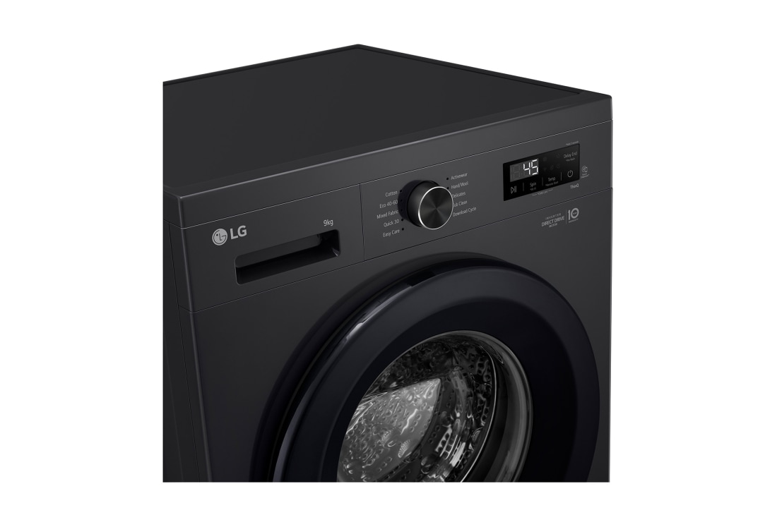 LG 9 kg Vaskemaskin (Essence Black) | Steam, Energiklasse A, 6 Motion DD, Smart Diagnosis™ med Wi-Fi, LG 9 kg Vaskemaskin (Essence Black) | Steam, Energiklasse A, 6 Motion DD, Smart Diagnosis™ med Wi-Fi, F4X1009NNK, thumbnail 3