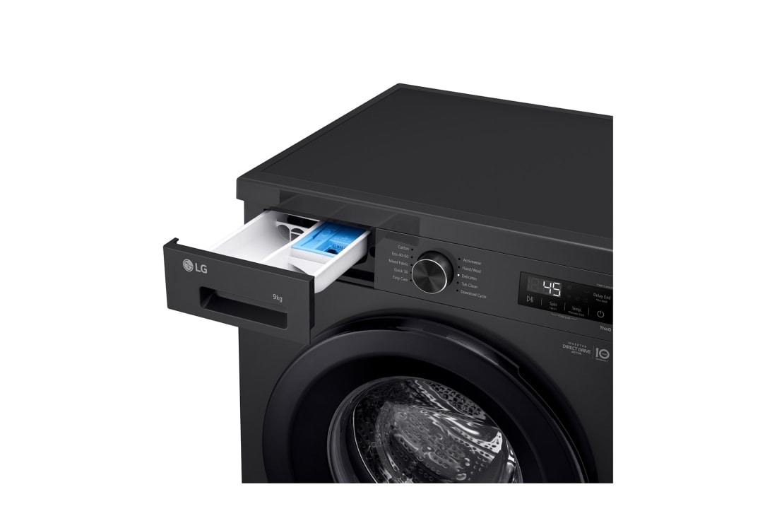 LG 9 kg Vaskemaskin (Essence Black) | Steam, Energiklasse A, 6 Motion DD, Smart Diagnosis™ med Wi-Fi, LG 9 kg Vaskemaskin (Essence Black) | Steam, Energiklasse A, 6 Motion DD, Smart Diagnosis™ med Wi-Fi, F4X1009NNK, thumbnail 6