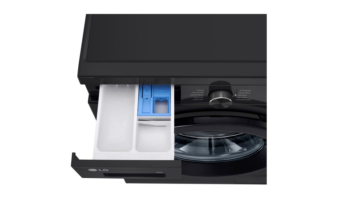 LG 9 kg Vaskemaskin (Essence Black) | Steam, Energiklasse A, 6 Motion DD, Smart Diagnosis™ med Wi-Fi, LG 9 kg Vaskemaskin (Essence Black) | Steam, Energiklasse A, 6 Motion DD, Smart Diagnosis™ med Wi-Fi, F4X1009NNK, thumbnail 7