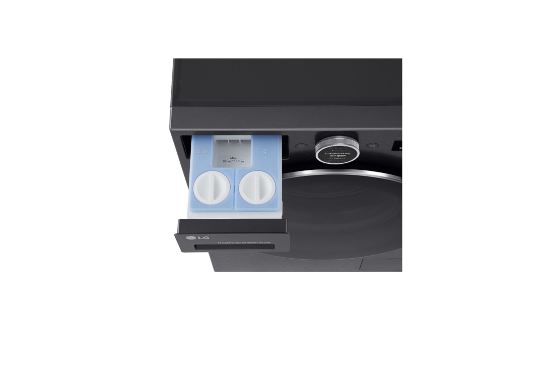 LG 11kg/6kg Kombineret vaskemaskine/tørretumbler (Sort) | Energiklasse A/A, Steam+™, AI Wash™ 2.0, TurboWash™, Smart Diagnosis™ med Wi-Fi, Denne nye kombinerte vaskemaskinen/tørketrommelen fra LG har 11 kg vask og 6 kg tørk, beste energiklasse A/A, AI Wash 2.0, automatisk kondensrengjøring og Steam+ – klesvask på neste nivå., WHX9516TBC, thumbnail 4
