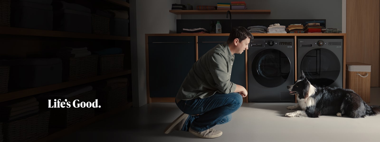 Smart & skånsom vask, med Flush Fit Design og LG AI Direct Drive.