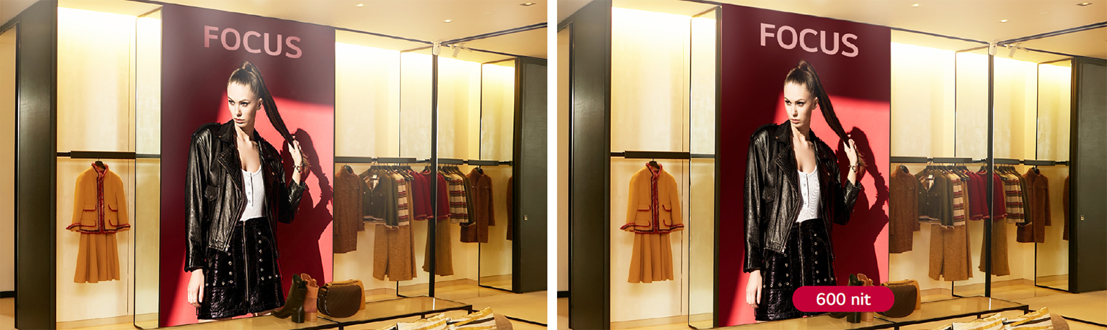 LSBE has a brightness of 600 nits, so it is clearly visible, even under strong light.