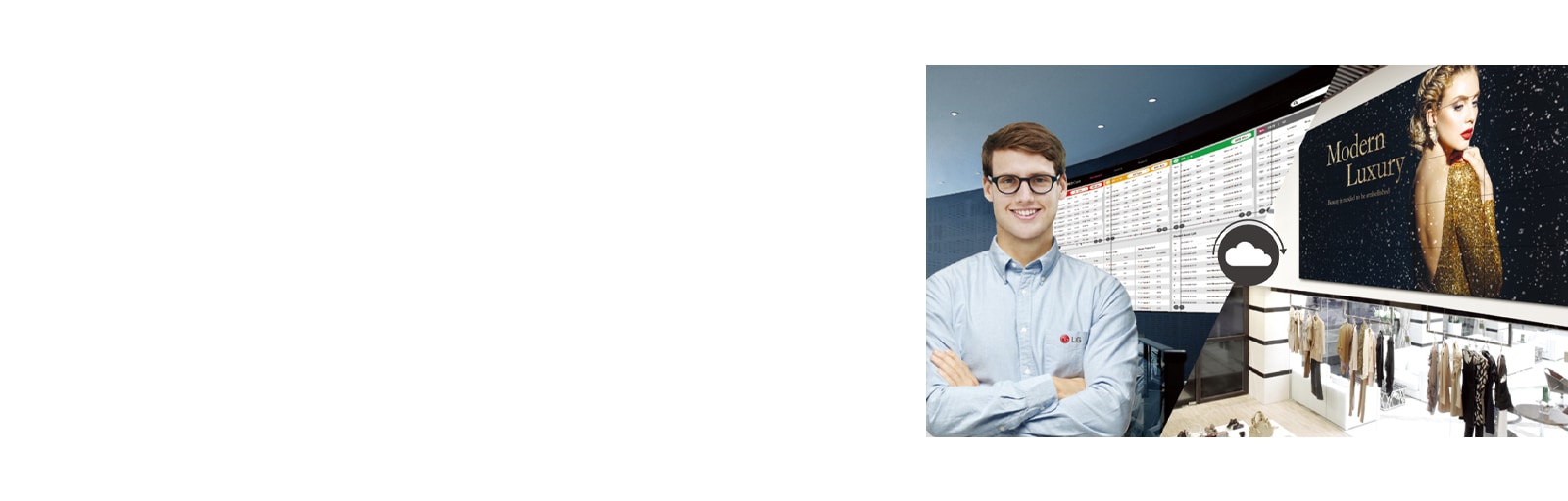 The LG employee is remotely monitoring the VSH7J series installed in a different place by using cloud-based LG monitoring solution.