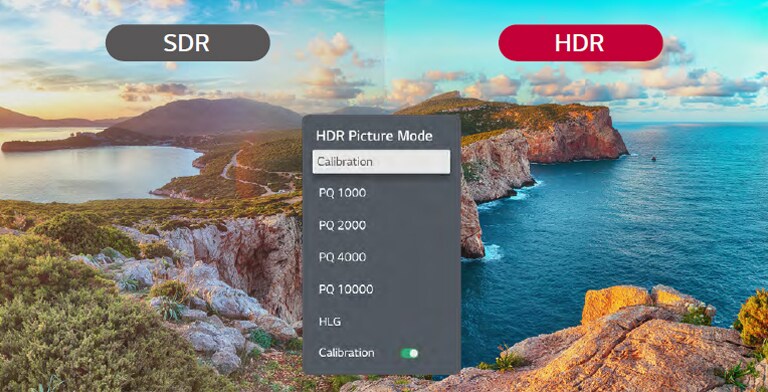 The tone is adjusted by selecting HDR information manually.