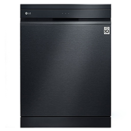 Front view of LG Top Control Smart Wi-fi Enabled Dishwasher with QuadWash™ and TrueSteam® in Matte Black, DFB227HM2