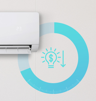 Wall-mounted air conditioner offers powerful cooling by using Jet Mode on the remote control.