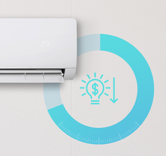 Wall-mounted air conditioner offers powerful cooling by using Jet Mode on the remote control.