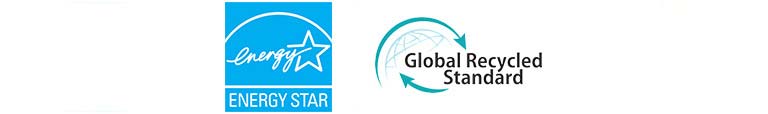 From left ENERGY STAR (logo), Global Recycled Standard (logo)
