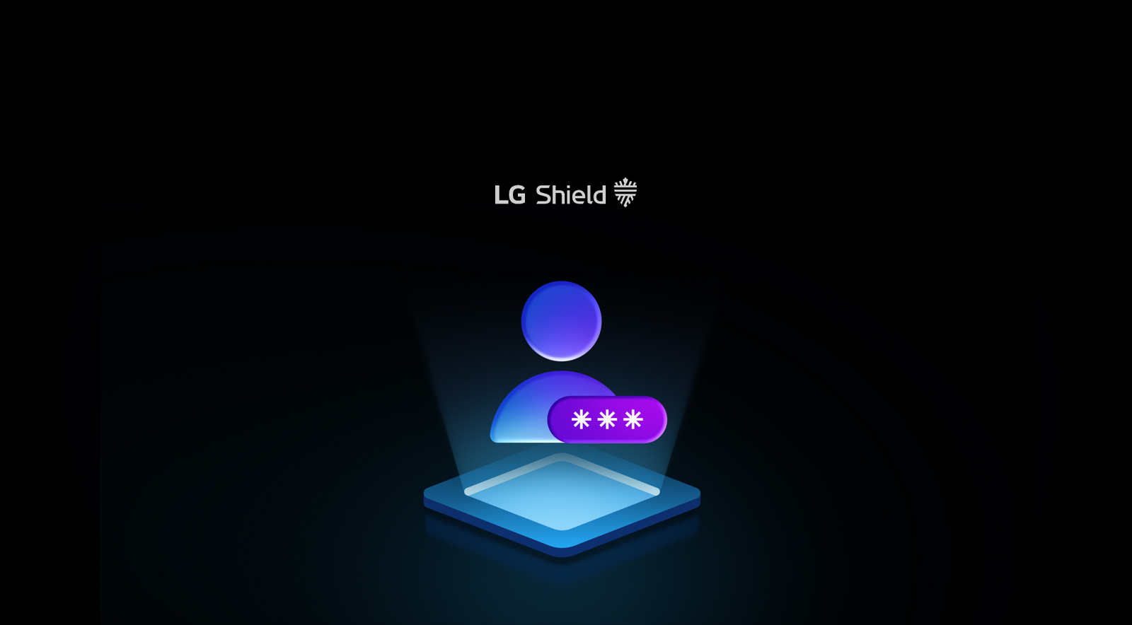 Person icon with a censored password in asterisks to showcase privacy.