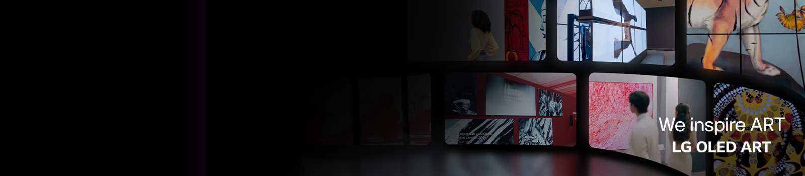 LG TVs depicting different artworks.