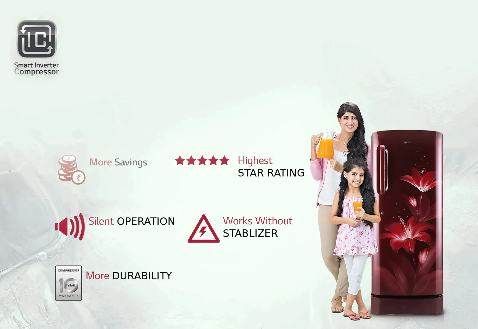 LG GL-D201ABGZ Single Door Invertor