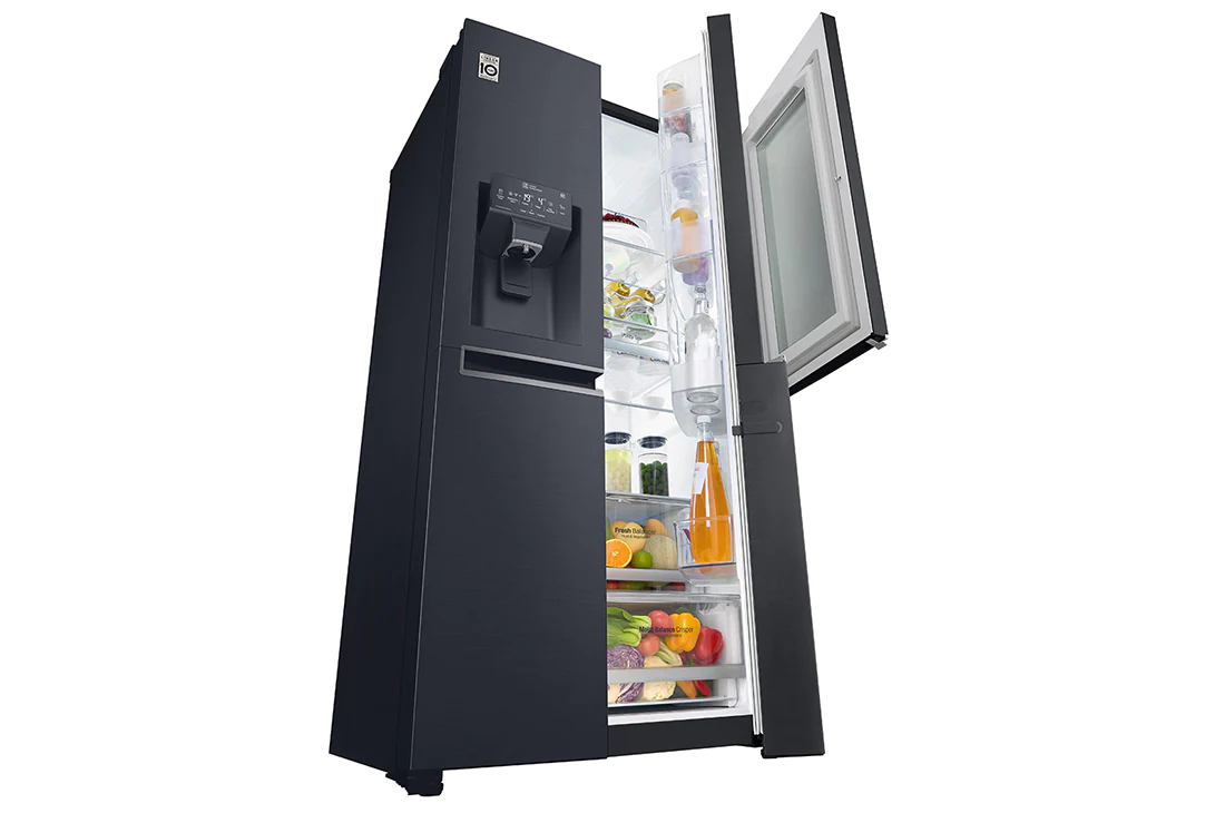 LG 601L side-by-side-fridge with InstaView Door-in-Door™ in Matt Black, GS-X6018MT, thumbnail 8