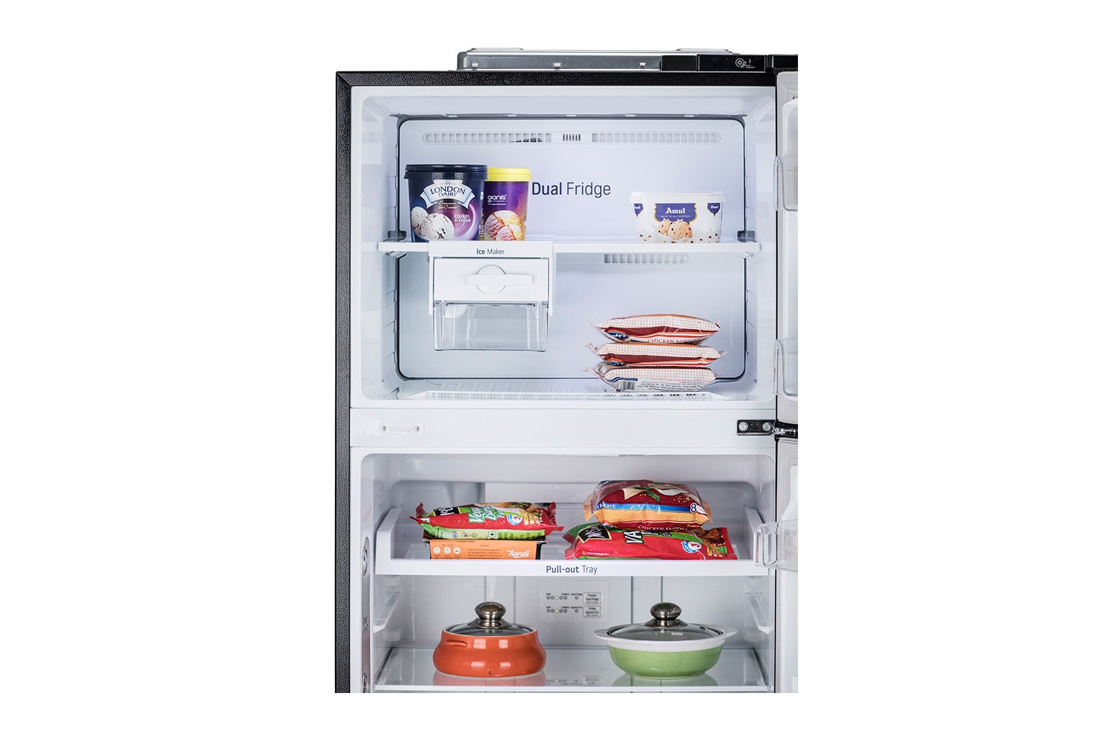437L Top Freezer with DoorCooling+™ in Shiny Steel LG NP