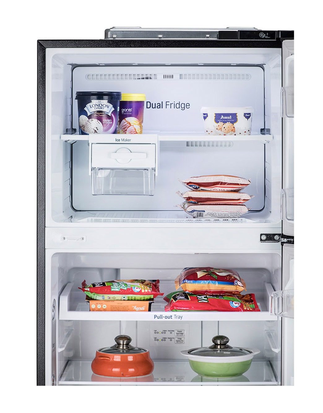 437L Top Freezer with DoorCooling+™ in Shiny Steel LG NP