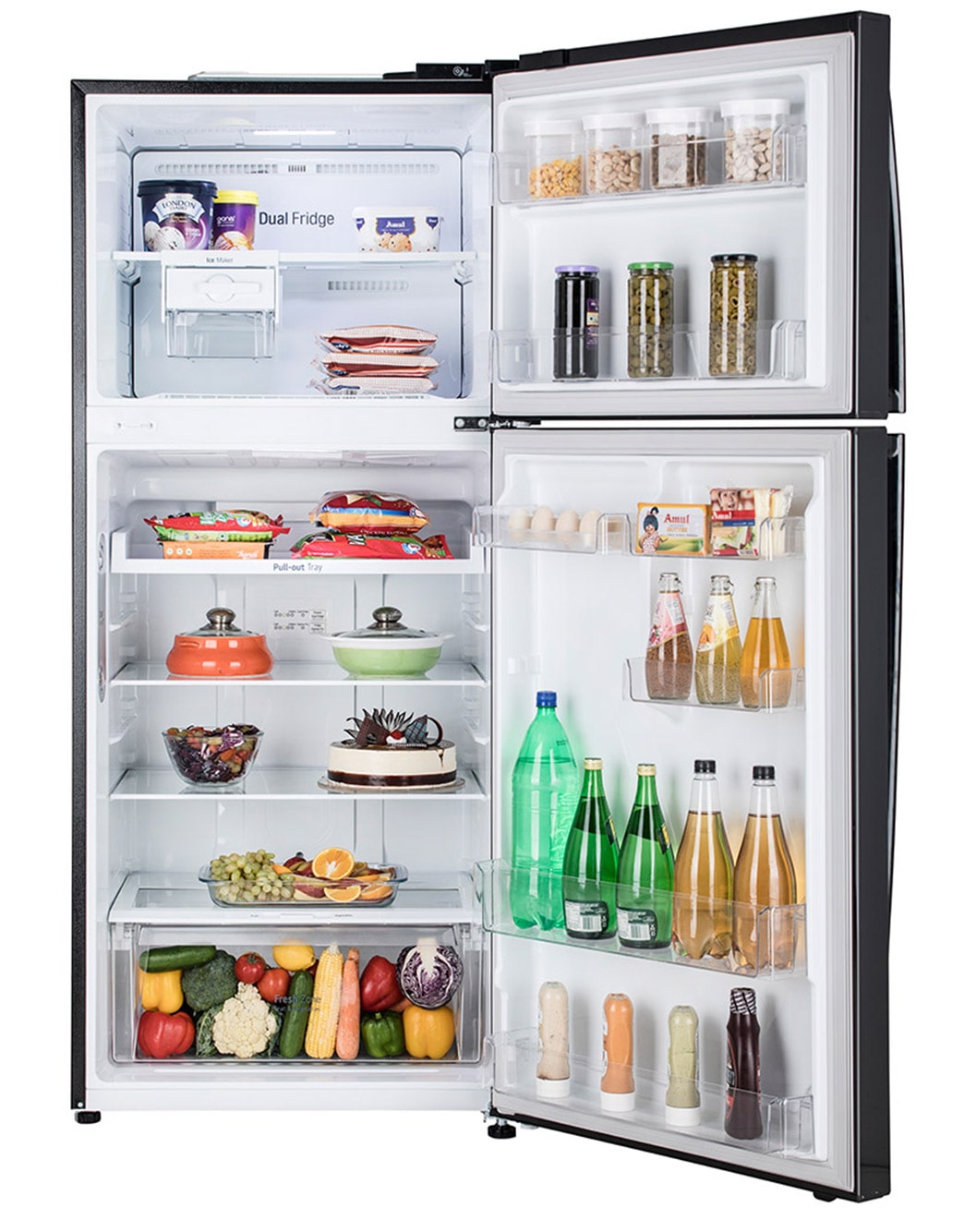 437L Top Freezer with DoorCooling+™ in Shiny Steel LG NP