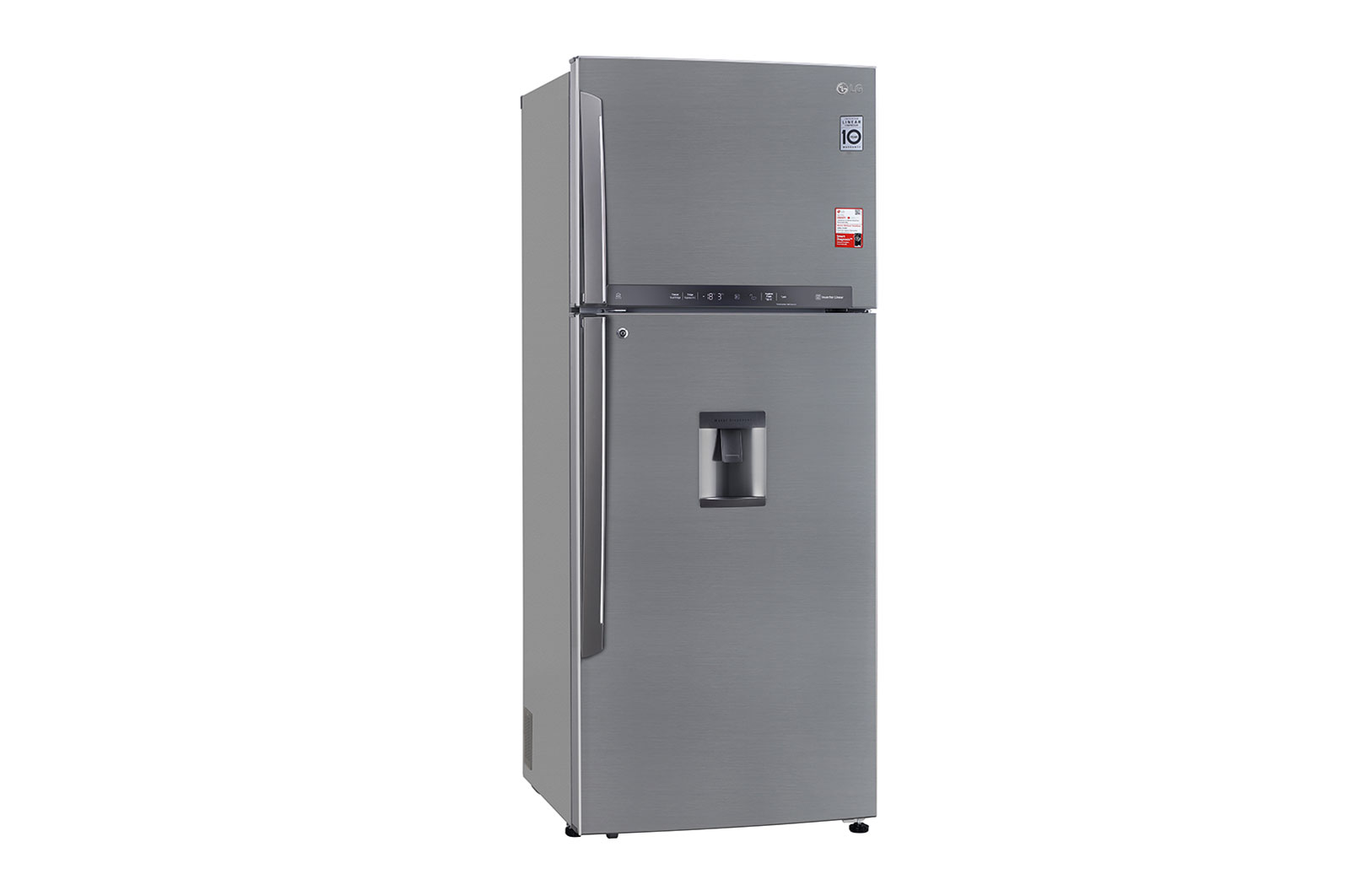 437L Top Freezer with DoorCooling+™ in Shiny Steel LG NP