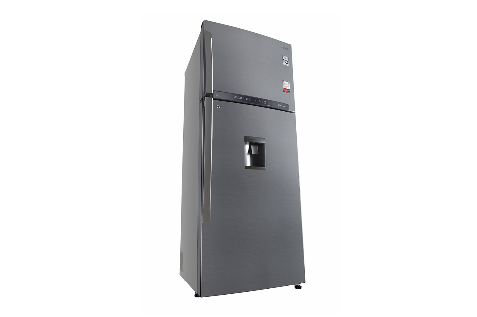 437L Top Freezer with DoorCooling+™ in Shiny Steel LG NP