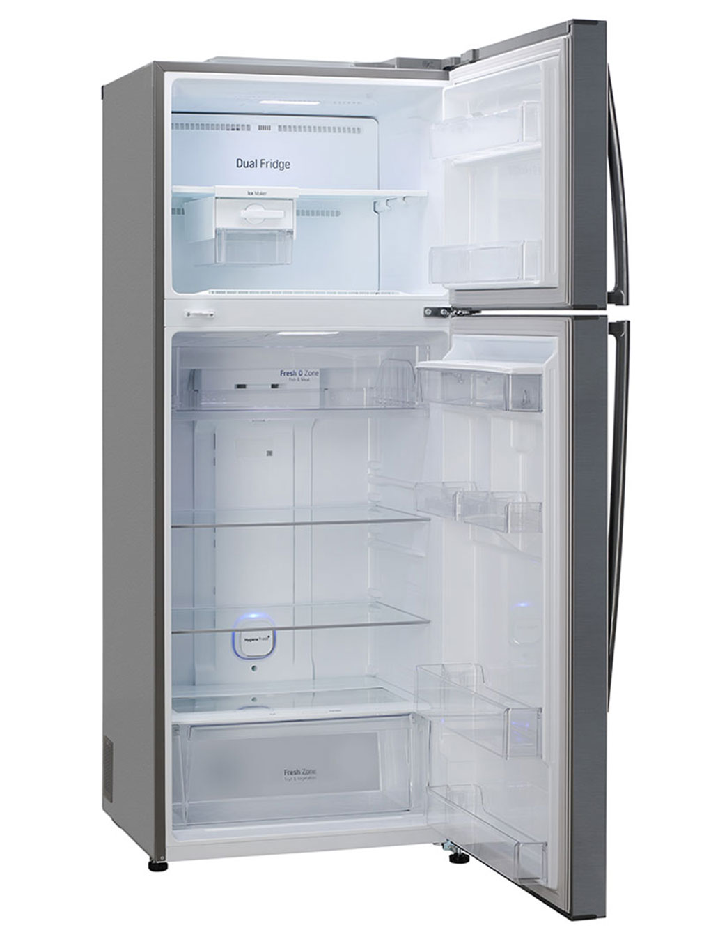 437L Top Freezer with DoorCooling+™ in Shiny Steel LG NP