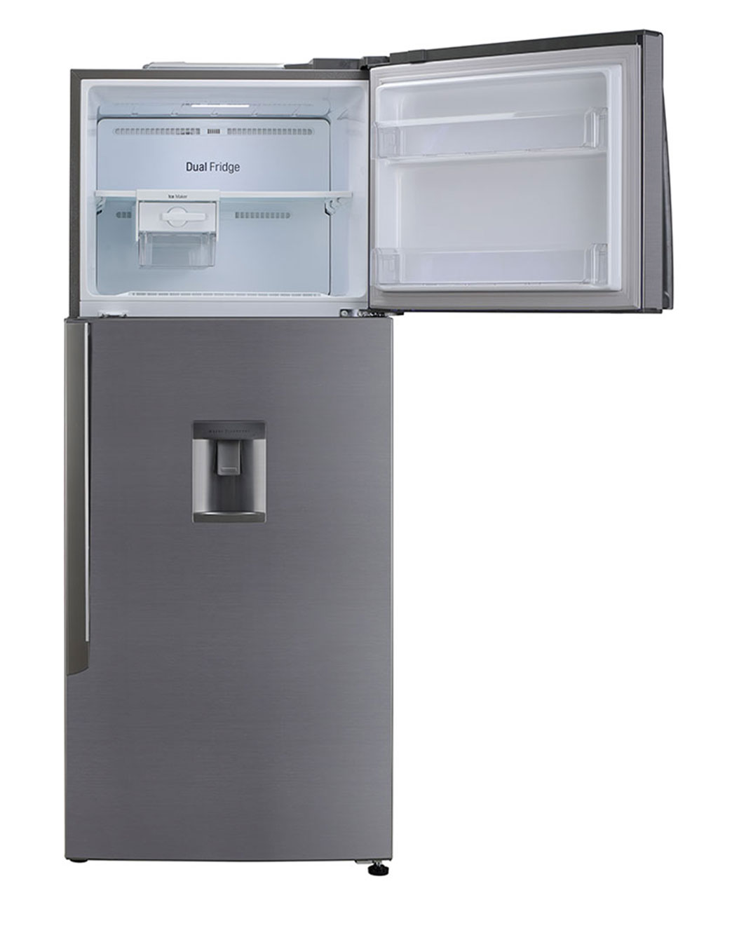 471L Top Freezer with LED Lighting in Shiny Steel LG NP